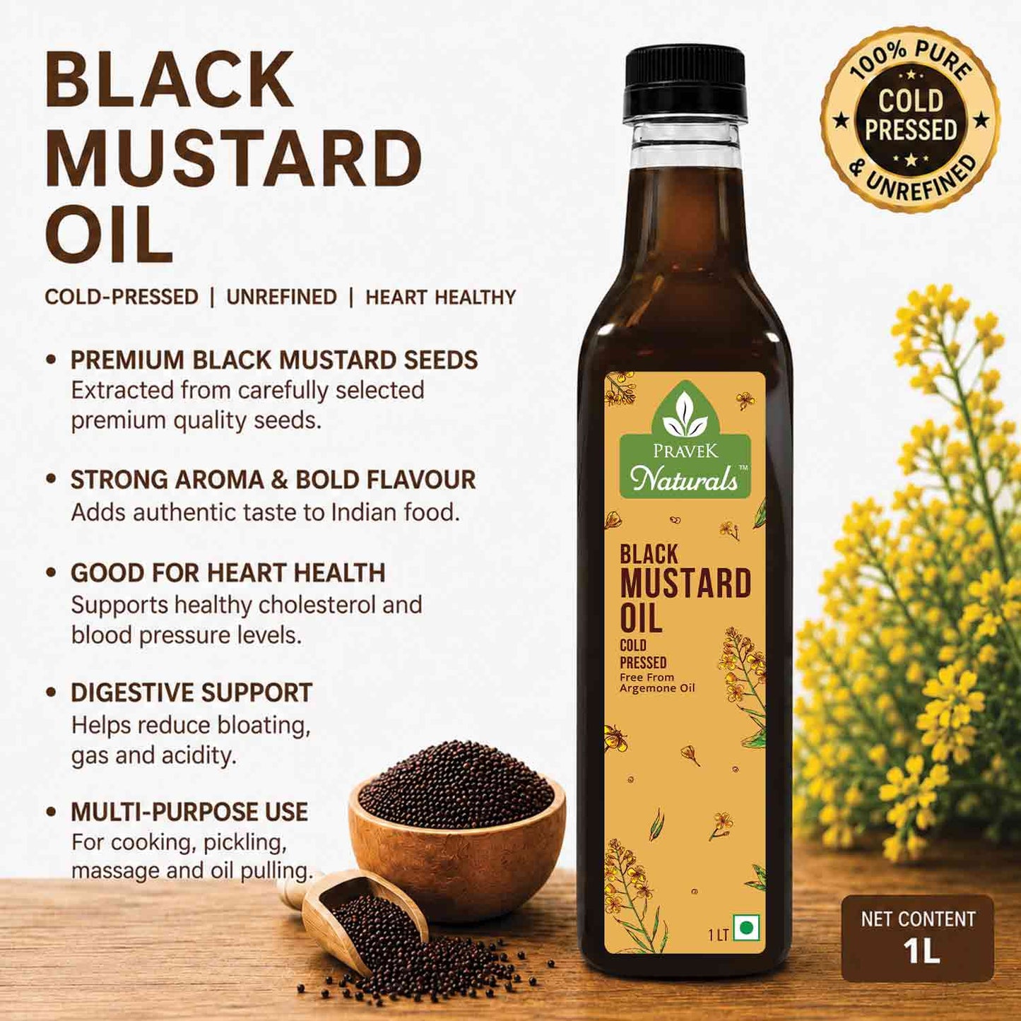 Pravek Naturals Black Mustard  Oil