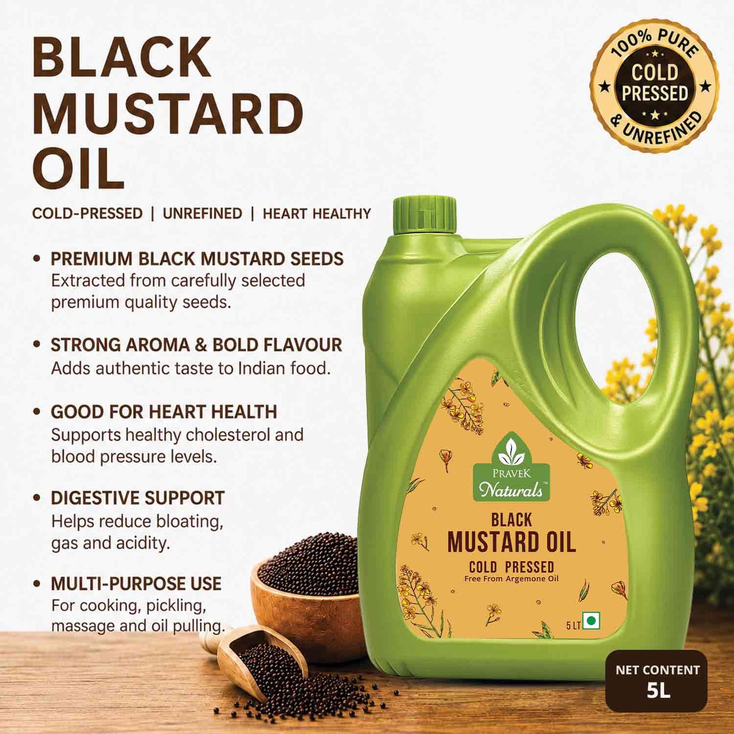 Pravek Naturals Black Mustard  Oil