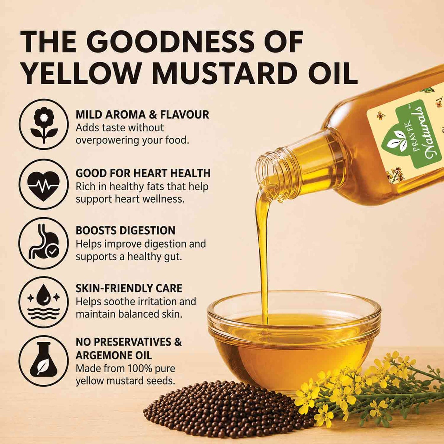 Pravek Naturals Yellow Mustard  Oil